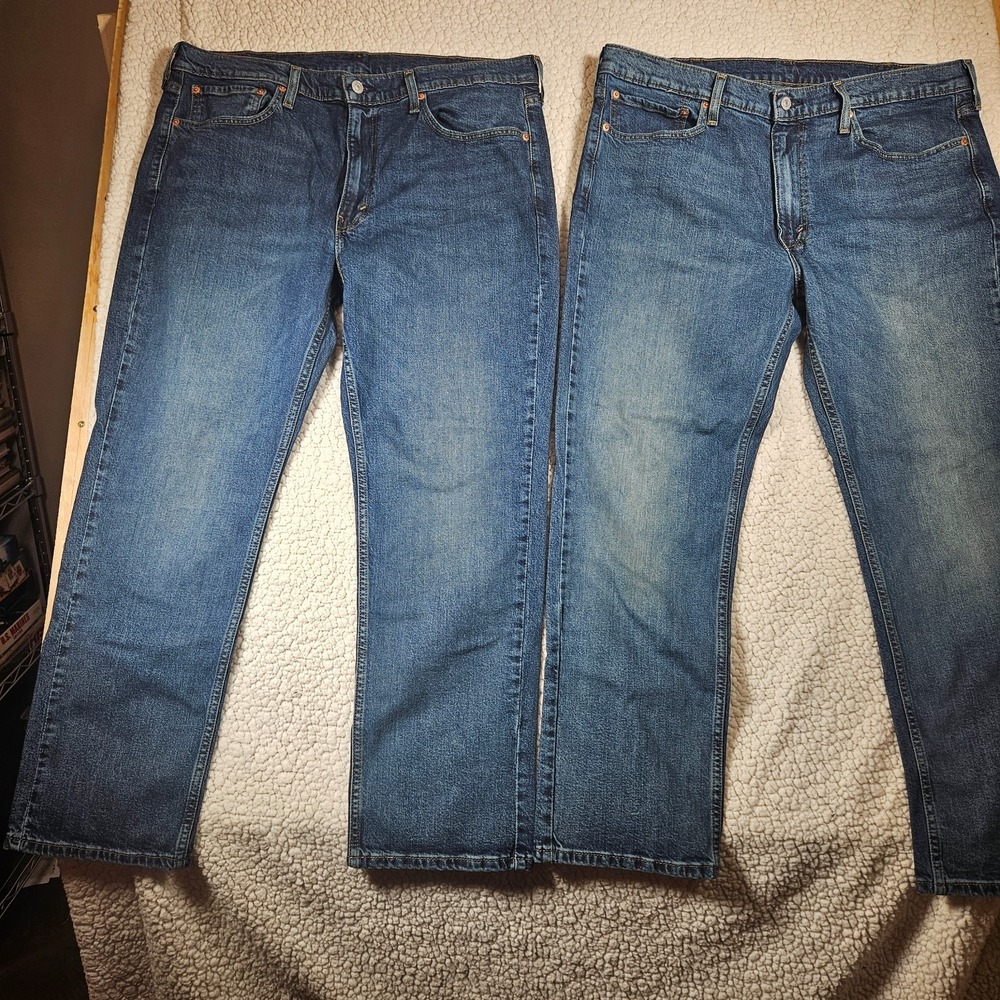 Mens Levis 514 Straight Fit Jeans Dark Wash Blue Denim 38x30 Lot of 2 - Picture 2 of 14